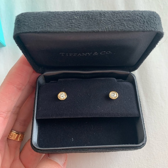 Tiffany & Co. Elsa Peretti Diamonds By the Yard Yellow Gold Earrings - Picture 5 of 10